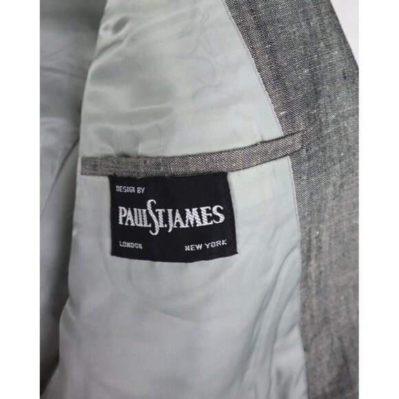 Paul St. James Men's Blazer Jacket Gray Two Button Size 39S - Picture 5 of 8